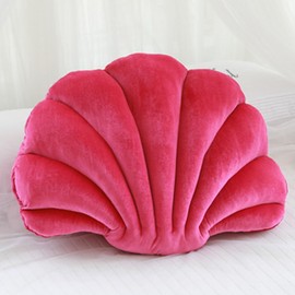 Shell Pillows,Seashell Shaped Accent Throw Pillows,Cute Clam Pillow for Sofa Bed Couch Chair Home Living Room Bedroom Office Cushion Floor Pillow (13 X 10 in) (Rose Red)