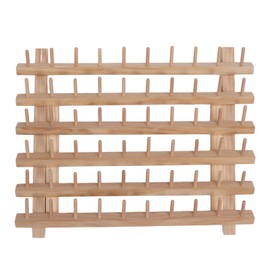 60 Spools Wooden Thread Rack DIY Easy Storage Safe Eco Friendly Beechwood Folding Thread Holder Thread Organizer for Quilting