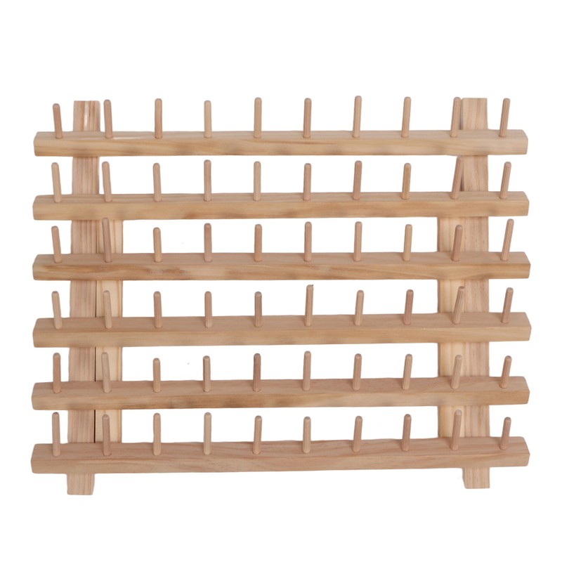 60 Spools Wooden Thread Rack DIY Easy Storage Safe Eco