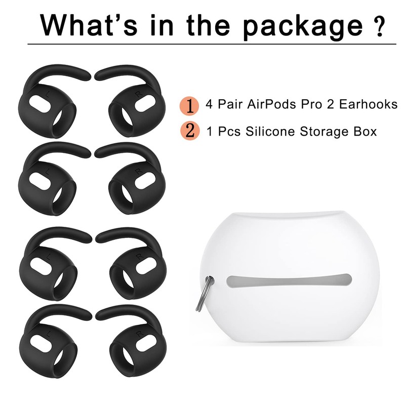 Luckvan 4 Pairs Ear Hooks for AirPods Pro 2 with