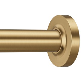 One-Piece Tension Curtain Rod 54-90 inch Brushed Gold Shower Curtain