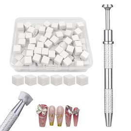 GXGM 200 Pezzi spugne per nail art con impugnatura in metallo, accessori unghie per la decorazione, strumenti di rendering con blocchi di presa, spugna manicure gradiente per unghie, set di