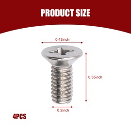 Nowkont 4 PCS Car Brake Disc Rotor Fixing Screws, Stainless Steel High Temperature Resistant Cross-Slotted Screws, Replacement OEM Number 93600-06014-0H Accessories, Compatible with Honda (Silver)