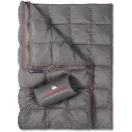 Get Out Gear - Manta de acampada doble hinchada, plegable, ligera y cálida, ideal para exteriores, viajes, estadio, festivales, playa, hamaca | Colcha impermeable para campamento (gris/burdeos)