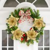 STOBOK Christmas Glitter Poinsettia Artificial Flowers: Pack of 12 Golden