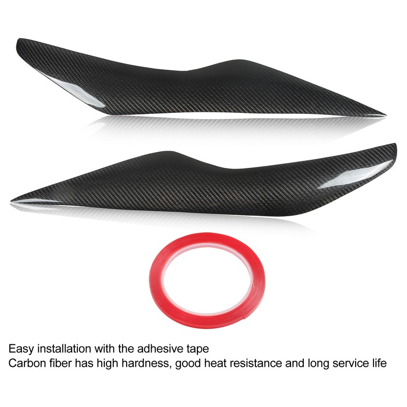 Front Headlight Eyelid Carbon Fiber Headlight Eyebrow Cover Replacement for