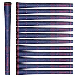 Geoleap Glory-T Rubber Golf Grips, Set of 13, Standard/Medium, 6 Color Options, Thumb Pattern, Soft Feel, Anti-Slip, Comfortable Hybrid Golf Club Grips (Standard, Navy)