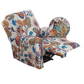 CRFATOP Floral Printed Recliner Cover with Pockets Single Reclining Slipcover 4-Pieces Lazy Boy Recliner Armchair Cover with Elastic Bottom for Recliner Furniture Protector for Kid Pet