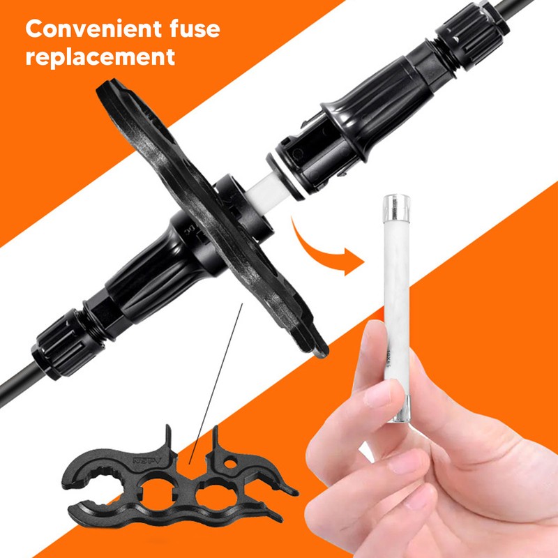 Fuse Holder Connector Flame Retardant Universal Interface IP68 15A PV
