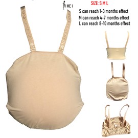 BIMEI Fake Pregnancy Belly Sponge Belly Film Props TV Series Props Spoof Costume Cosplay Lightweight (Medium, Beige)