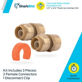 Cash Acme 22604LF 1/2-Inch by 3/4-Inch FNPT Sharkbite Water Heater Installation Kit