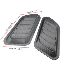 YIDELI Dummy Duct Hood Car Universal Hood Air Duct Aero Parts Fender Dress Up Intake Vent Decoration Sticker Sameera Style Easy Installation with Double Sided Tape (Black)