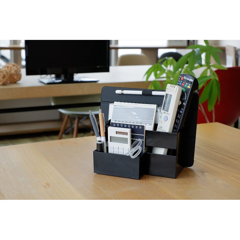 COLLEND Remote Control & Tablet Holder with Pocket, Black, 7.1