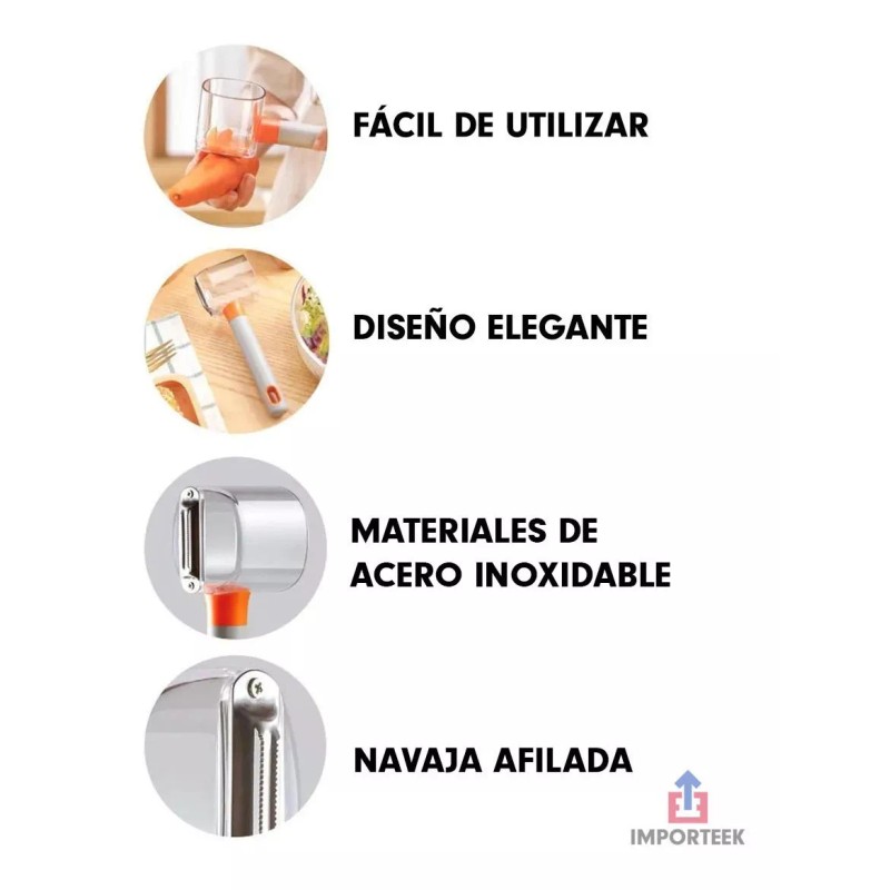 Importeek Pelador Rallador Papas Fruta Verdura Acero Inoxidable Cocina