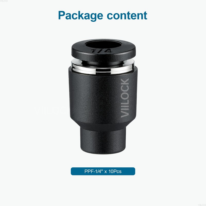VIILOCK 10pcs Push to Connect Cap Plug Fitting, 1/4” Tube