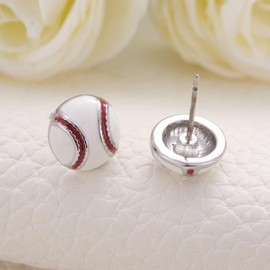 Mother's Day Baseball Earrings for Women, Sterling Silver Baseball Gift for Baseball Mom, Sports Earrings, Baseball Jewelry for Baseball Fans, Baseball Gifts for Birthday Senior Night