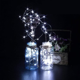 HDSHIMAO Pack of 3 Sets LED Starry String Lights with 10 Micro LEDs on 3.3ft(1m) Copper Wire, Fairy Lights Battery Powered by 2X CR2032(Incl), for Wedding or Christmas Party Table Decorations (White)