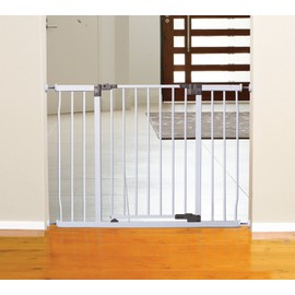 Dreambaby Liberty Extra-Wide Baby Safety Gate- with Smart Stay Open Feature - Fits Openings 39-42.5 inches Wide - White - Model L867