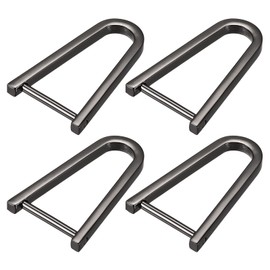 uxcell D-Rings Screw in Shackle, 4Pcs 1.97 Inch Zinc Alloy Horseshoe U Shape D Ring Buckles for Purse DIY Leather Craft Keychain, Black