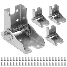CPROSP 4-Piece Hinges Folding Table Leg, 90 Degree, Table Hinges Foldable with 88 Screws, Table Flap Hinges 110 kg, Table Legs Folding Hinge Metal, Folding Fitting Locking, Silver