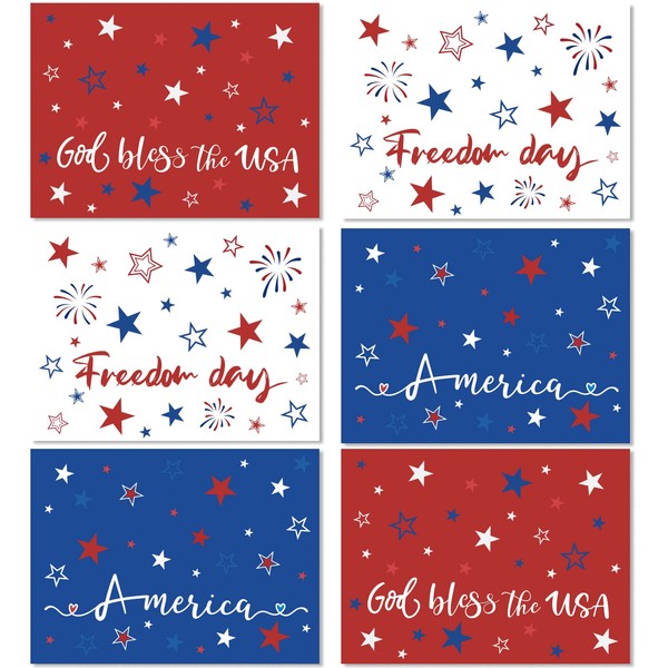 Memorial Day Placemat Set of 6 Patriotic Freedom Stars Place