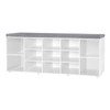DINZI LVJ Shoe Storage Bench with Cushion, 13-Cubby Shoe Rack,
