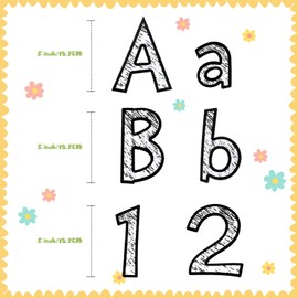 Tenare 134 Pieces 5 Inch Bulletin Board Letters Alphabet Numbers Letters Combo Set Cutouts for Bulletin Board Display Home Decor(Black Chalk Style)