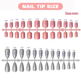 Mrltau 96 Pieces Finger Nails for Children, Cute Artificial Nails for Sticking, Flower Cherry Dots and Line Designs, Artificial Fingernails Gift for Girls, Press on Nails for Kids