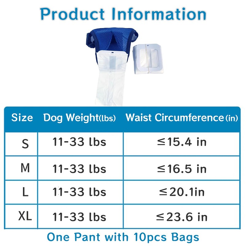MANON ROSA Wearable Waste Collection Bag for Elderly Dogs -