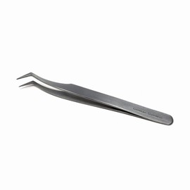 Professional Eyelash Tweezers Needle Nose Stainless Steel Tweezers Precision Pluckers 4.75" Fine Precision Tips for Facial Hair, Splinter and Ingrown Hair Removal Used by Women & Men (JF-TIP-6)