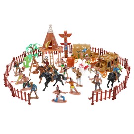 Toyvian Cowboys and Indians Figures Soldiers Toys,Wild West Figure Playset for Decoration Educational Toys Birthday Favor