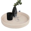 HofferRuffer Faux Leather Round Serving Tray, Vegan Croco Leather Decorative