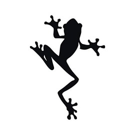 Applicable Pun Climbing Frog Amphibian Biology - Vinyl Decal for Outdoor Use on Cars, ATV, Boats, Windows and More - Black 5 inch