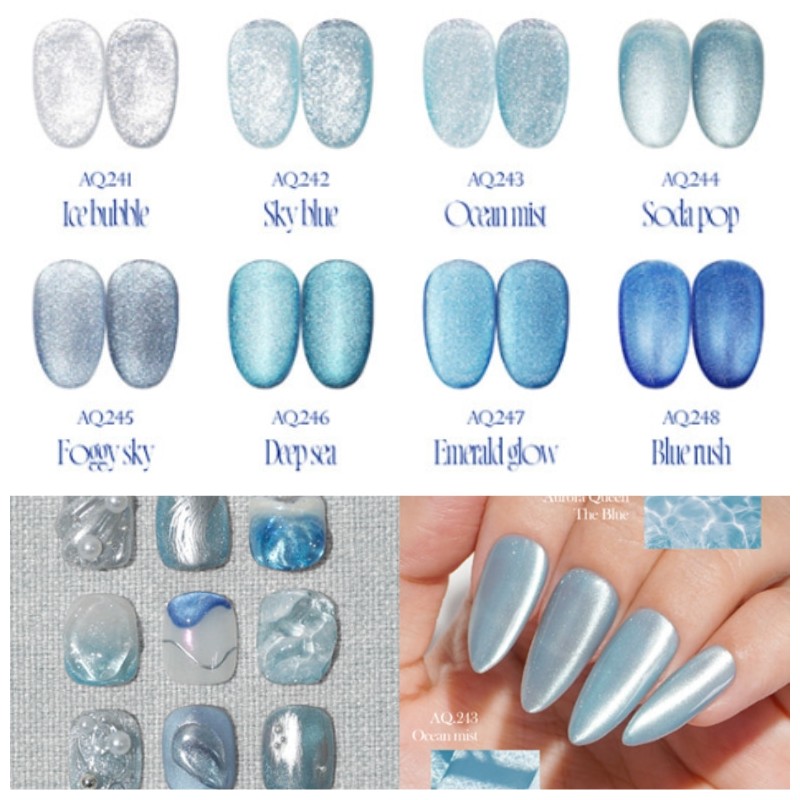 DGEL Aurora Queen The Blue Magnetic Gel Set 8items