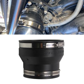 RULLINE 4" to 3" Inch Black PVC Reducer Coupler with 2pcs Clamps RV Plumbing Fittings PVC Pipe Coupler Adapter RV Sewer Connection