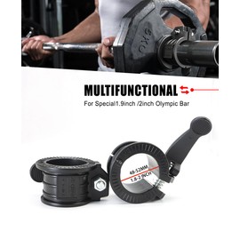 Barbell Clips Collars Pair of 1 inch or 2 inch|Adjustable Quick Release Barbell Clamps|Weight Locks Collar Clips Great for Fitness Weightlifting Training (Black 1.8-2 INCH)