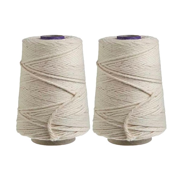 Regency Wraps RW091 Regency Natural Cooking Twine 1/2 Cone 500ft 2 Pk, 2-Pack, Off White