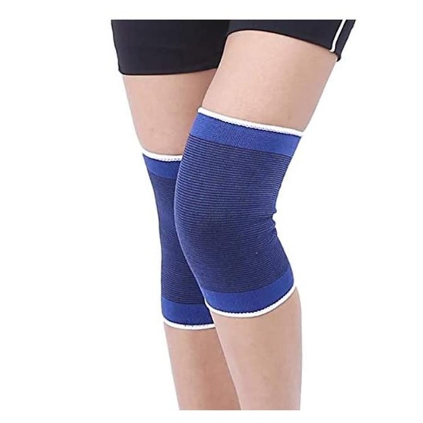 WARESHARK Knee Brace Lightweight Elastic for Joint Pain and Sprains During Sports Left or Right for Men and Women (2 x Blue Knee Brace)