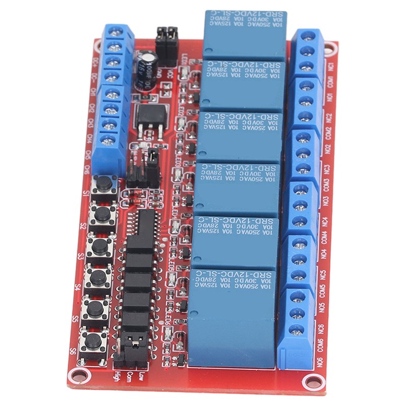 6 Channel Relay Module Interlock Switch 5V 12V 24V High
