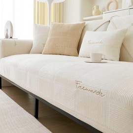 YSZBD Sofa Cover, Waterproof, Protector for L-Shaped, 1/2/3/4-Seater, Corner Sofas, Protective Blanket, Non-Slip, Off-White, 90 x 90 cm