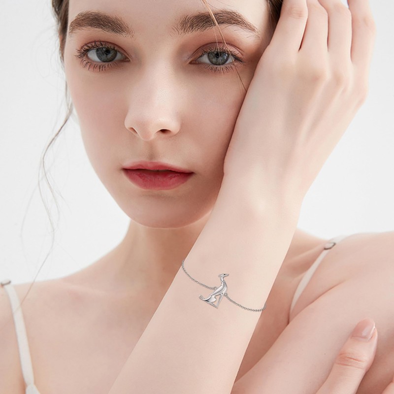 JERWLI Greyhound Whippet Bracelet 925 Sterling Silver Greyhound Jewelry Gifts
