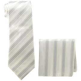 Formal Necktie, NB Silver, Tie Width: 3.3 inches (8.5 cm), Total Length: 56.9 inches (142 cm), Silver