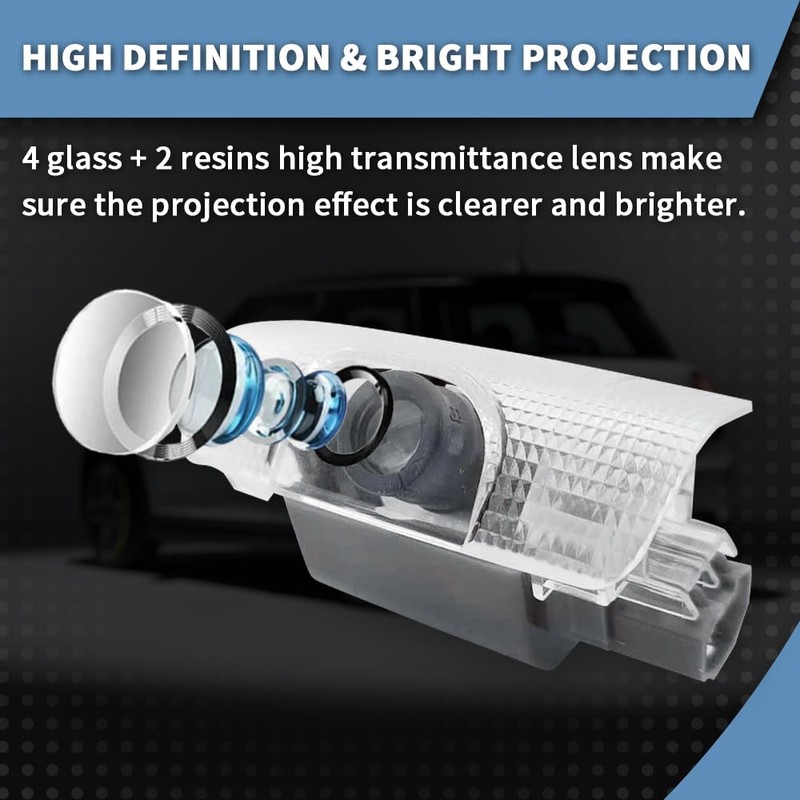 akarin 2 PCS LED Car Door Logo Lights Compatible for