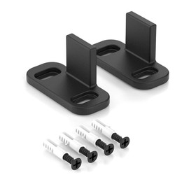 ZEKOO No Groove Adjustable Sliding Door Guide, Bottom Floor Guide, Barn Door Floor Guide Floor Mount, Bypass Door Guide, Black Plastic with Screws (1set)