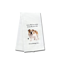 E&S Imports Bulldog Kitchen Towel - Soft Highly Absorbent - Bulldog Gifts - Dish Towels for Washing Dishes - Tea Towels - Reusable - Quick Drying - 100% Natural Cotton - Towels for Pet Lovers