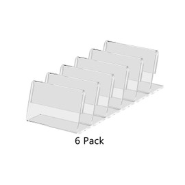 Marketing Holders 6 Pack Acrylic Sign Holder 2.5" x 1.5" Slant Back Table Tent Prices Name Plate Deli Tag Signage Holder Small Clear Countertop Frame for Printed Graphics and Literature