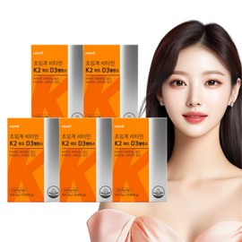 Supercritical Vitamin K2 D3 Menaquinone Plus 30 tablets, 5 boxes / High-content Vitamin K, low-temperature supercritical extraction, high purity 99.99% / 초임계 비타민K2 D3 메나퀴논 플러스 30정 5박스 / 고함량 비타민K 저온 초임계 추출 고순도 99.99%