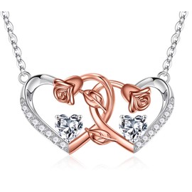 Iefil Jewelry for Women - White Topaz Jewelry, April Birthstone Necklace, Anniversary Birthday Gifts for Women Wife Girlfriend Mom