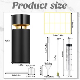 Teenyyou 6 Pack 50ml Glass Perfume Bottles and Refill Tools Set, Travel Perfume Atomizer Spray Bottles, Portable Empty Refillable Atomizer Decanters with Dispenser Transfer Kit