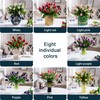 Bailikang 20PCS Fake Tulips Artificial Tulip Silk Flowers Fake PU
